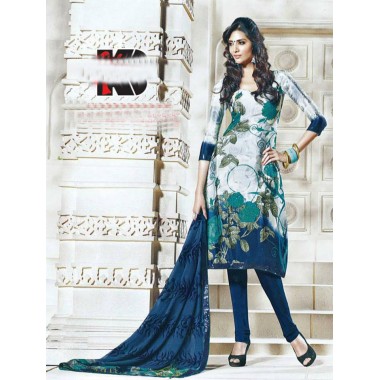 Silk salwar kameez with stone work